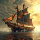 sailing boat im steam punk look-3